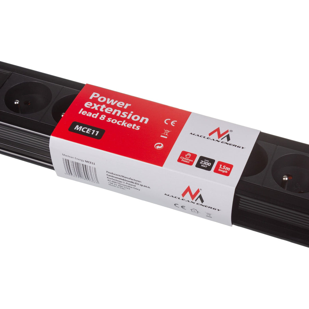 Power strip 8 outlets illuminated switch protection for children