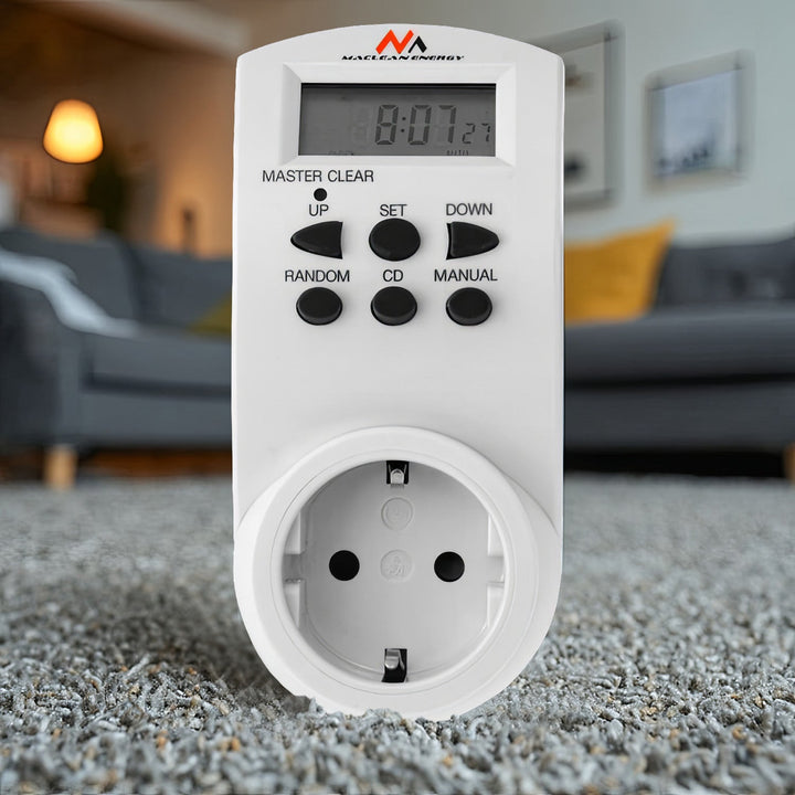 Maclean digital timer, f. random, timer, 10 prog., max 156 programs, German socket, 3600W, MCE05G