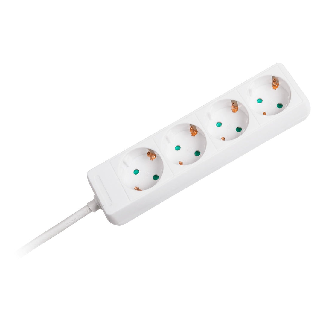 Rebel white extension cable 4 sockets German type, length 1.5m (3x1.0) without switch