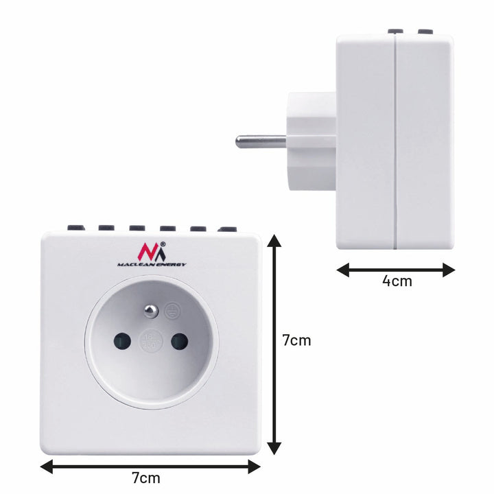 Digital timer, random function, timer, 10 programs, max 156 programs, type E, 3600W, Maclean MCE30