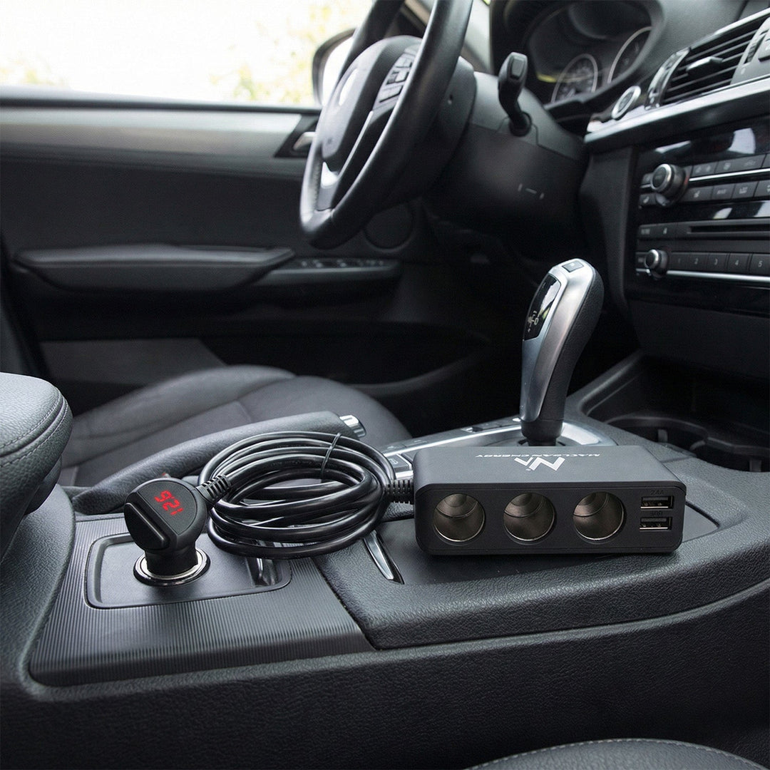 Maclean MCE117 Charger Car Adapter Triple 3 Car Cigarette Lighter Plugs 4xUSB Triple Car Cigarette Lighter Socket Splitter 4xUSB