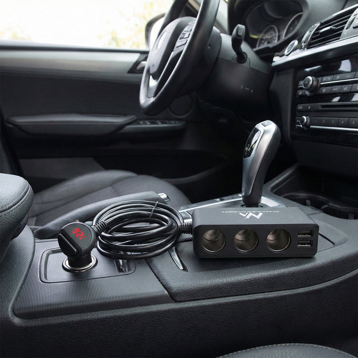 Maclean MCE117 Charger Car Adapter Triple 3 Car Cigarette Lighter Plugs 4xUSB Triple Car Cigarette Lighter Socket Splitter 4xUSB