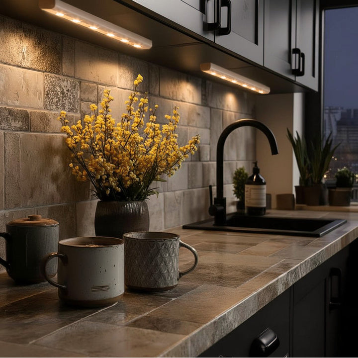 Maclean MCE123 LED Light Strip Stick PIR Under Cabinet Motion Sensor Kitchen Cabinet