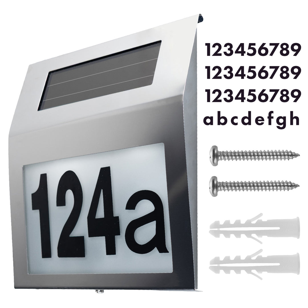 Maclean MCE172 Solar LED Lamp Light Door House Number Waterproof Saving Energy Stainless Steel