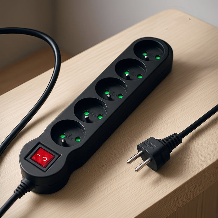 Maclean Energy MCE183 power strip 5 socket extension with switch
