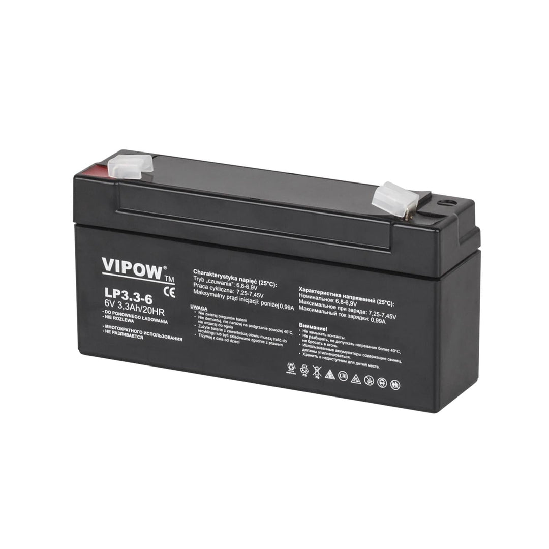 Vipow gel battery, maintenance free, long life, 6V 3.3Ah, BAT0205