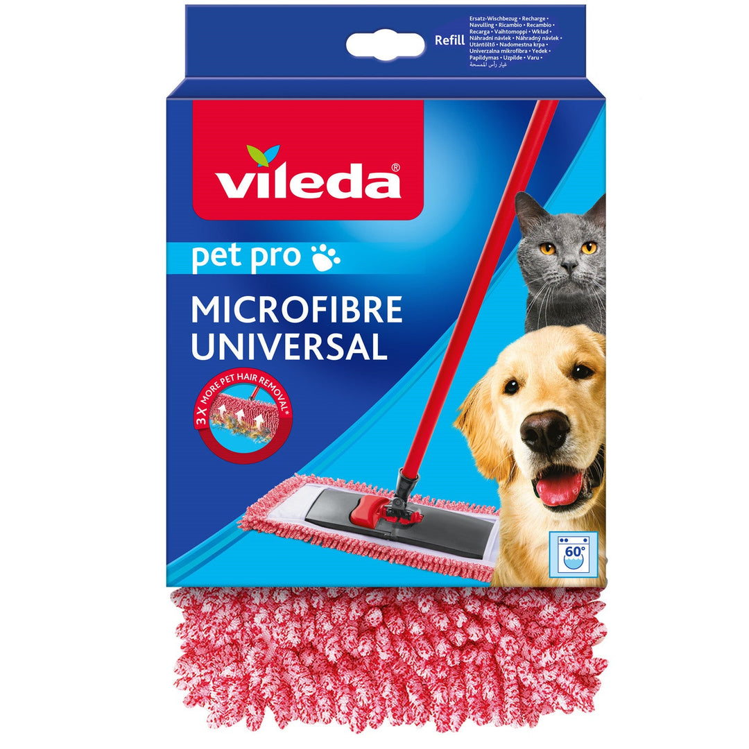 Vileda Pet Pro Chenille Refill Flat Mop Replacement Pad 1-Pack 3x More Pet Hair Removal