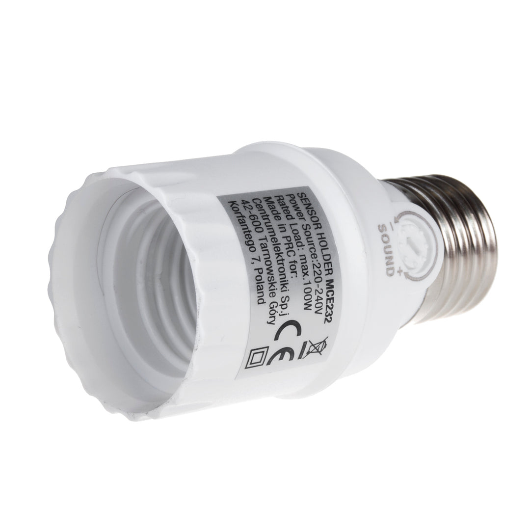 Maclean sound sensor bulb holder, E27 with sound sensor, max 100W, range 30dB - 90dB, MCE232