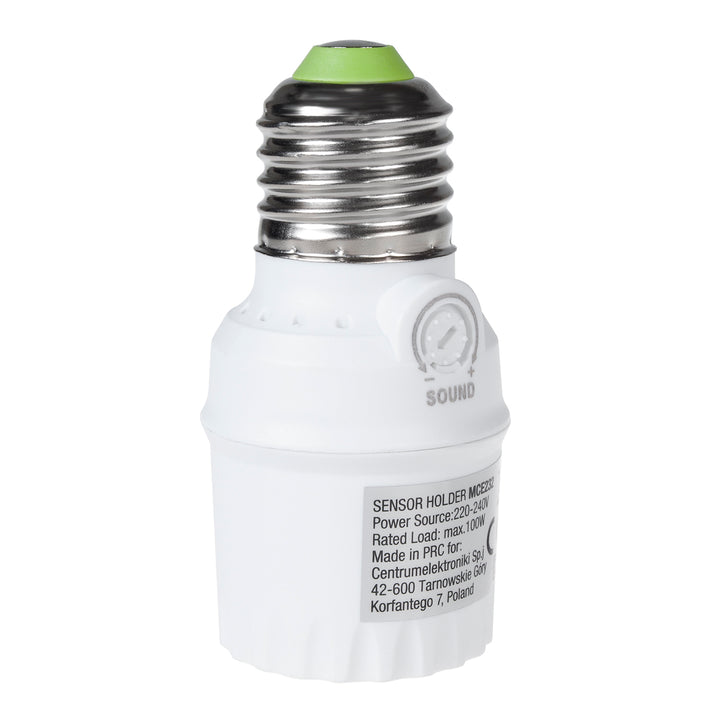 Maclean sound sensor bulb holder, E27 with sound sensor, max 100W, range 30dB - 90dB, MCE232