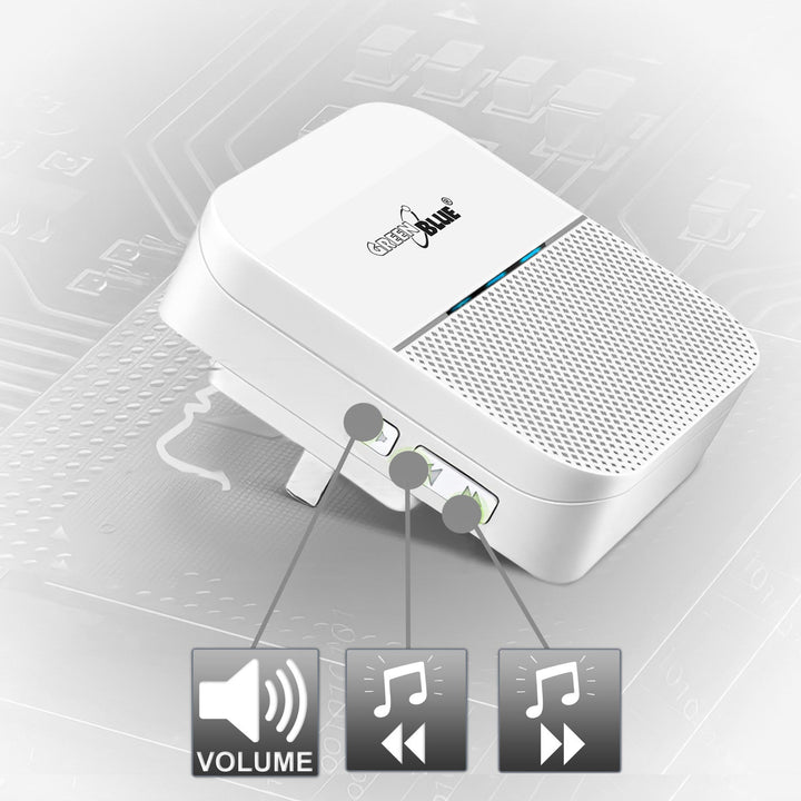 GreenBlue GB212 Wireless input siren, motion sensor 52 white tunes, 230V, max. 8 sensors