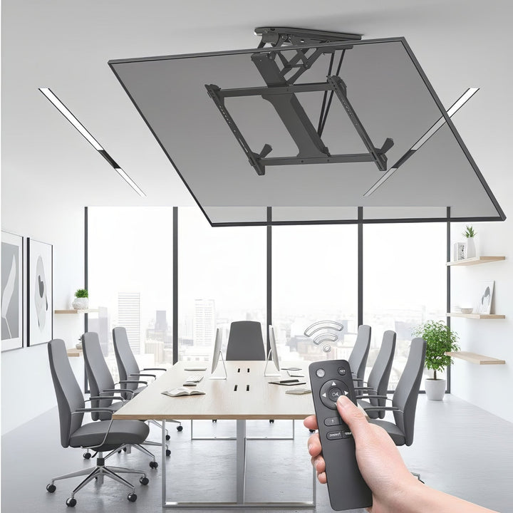 Maclean MC-880 Electric TV Bracket Holder Ceiling Mount 32" - 70" Remote Control VESA Universal 35kg