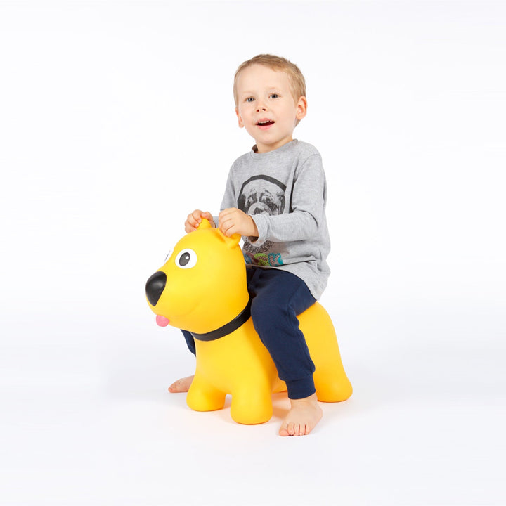 Tootina's yellow dog - inflatable jumping toy for children