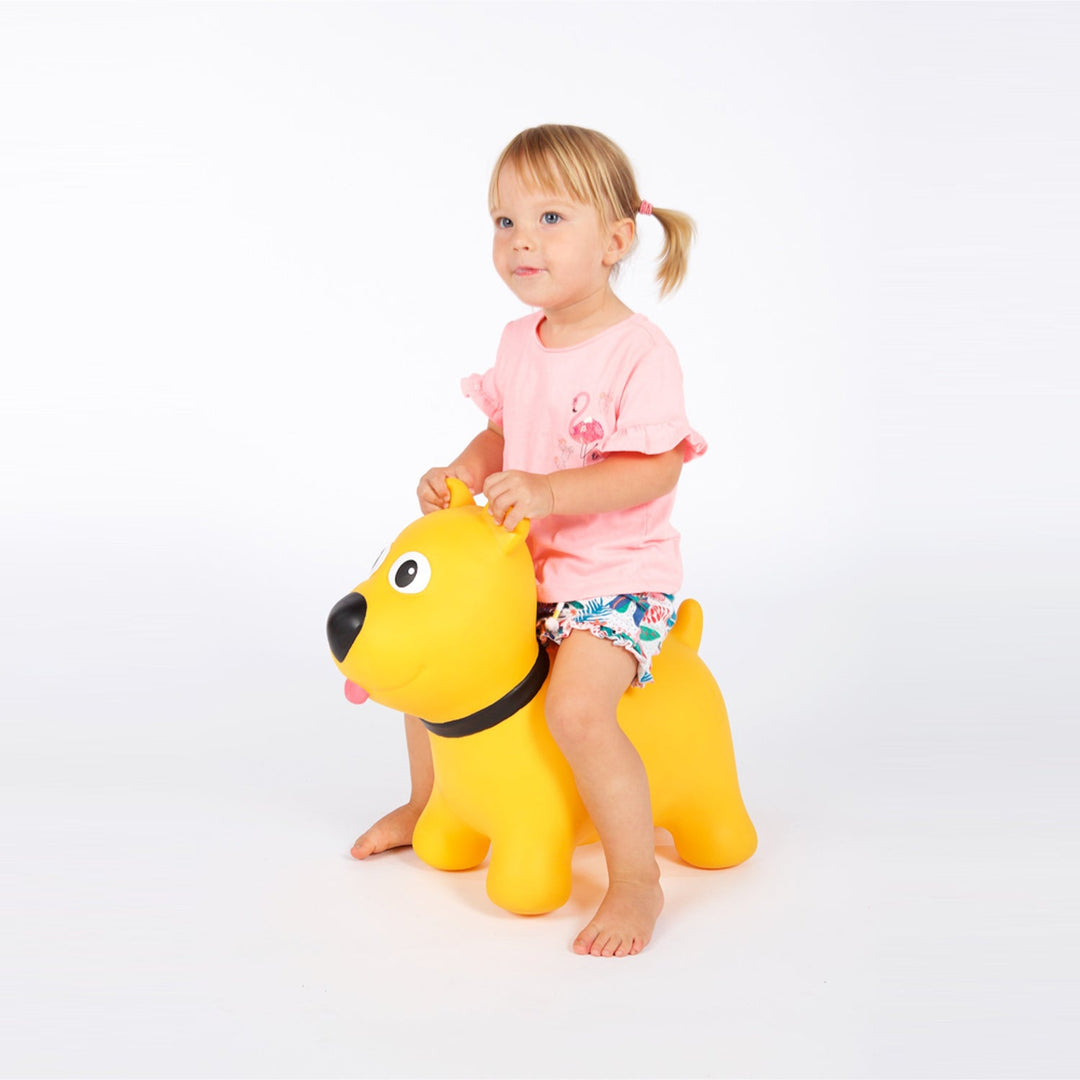 Tootina's yellow dog - inflatable jumping toy for children