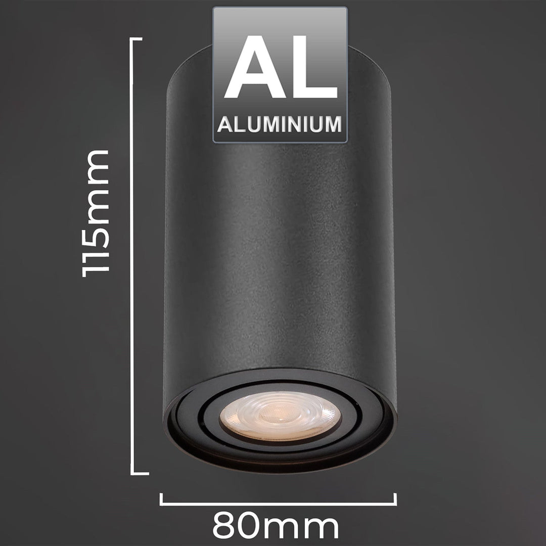 GU10 MCE422 B halogen spot mounted luminaire, 80x115mm, aluminum