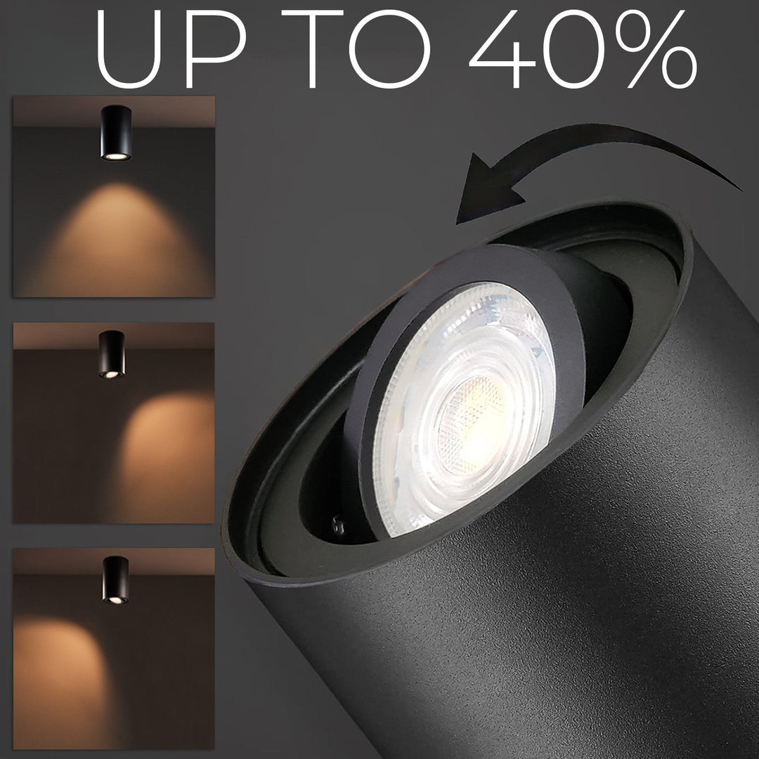 GU10 MCE422 B halogen spot mounted luminaire, 80x115mm, aluminum