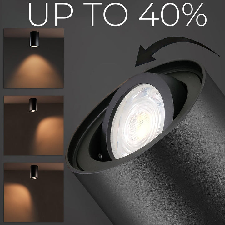 GU10 MCE422 B halogen spot mounted luminaire, 80x115mm, aluminum