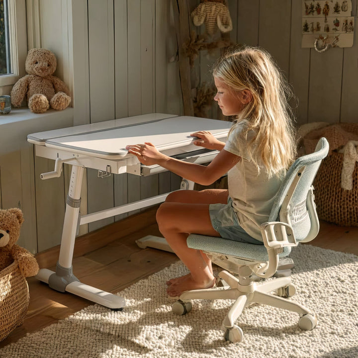 Ergo Office children ergonomic height adjustable desk, grey, max 100kg, ER-417 2cz