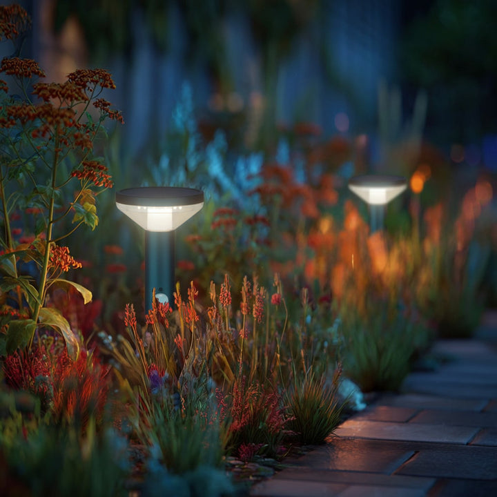 Solar LED lamp with Maclean sensor, black, IP44, 3 light modes, Li-ion 18650 battery 3.7V 1200 mAh, drive-in sensor, MCE465 B