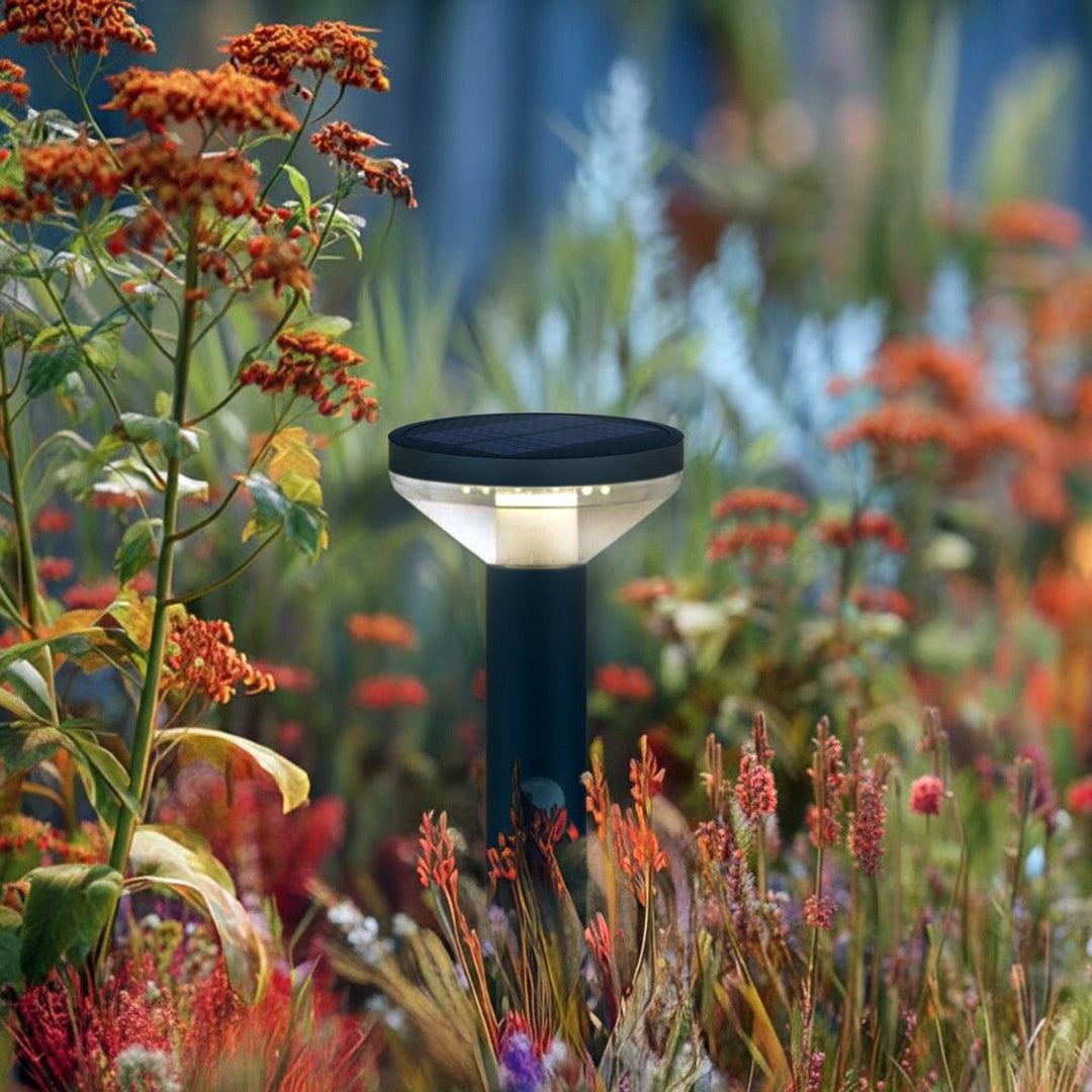 Solar LED lamp with Maclean sensor, black, IP44, 3 light modes, Li-ion 18650 battery 3.7V 1200 mAh, drive-in sensor, MCE465 B