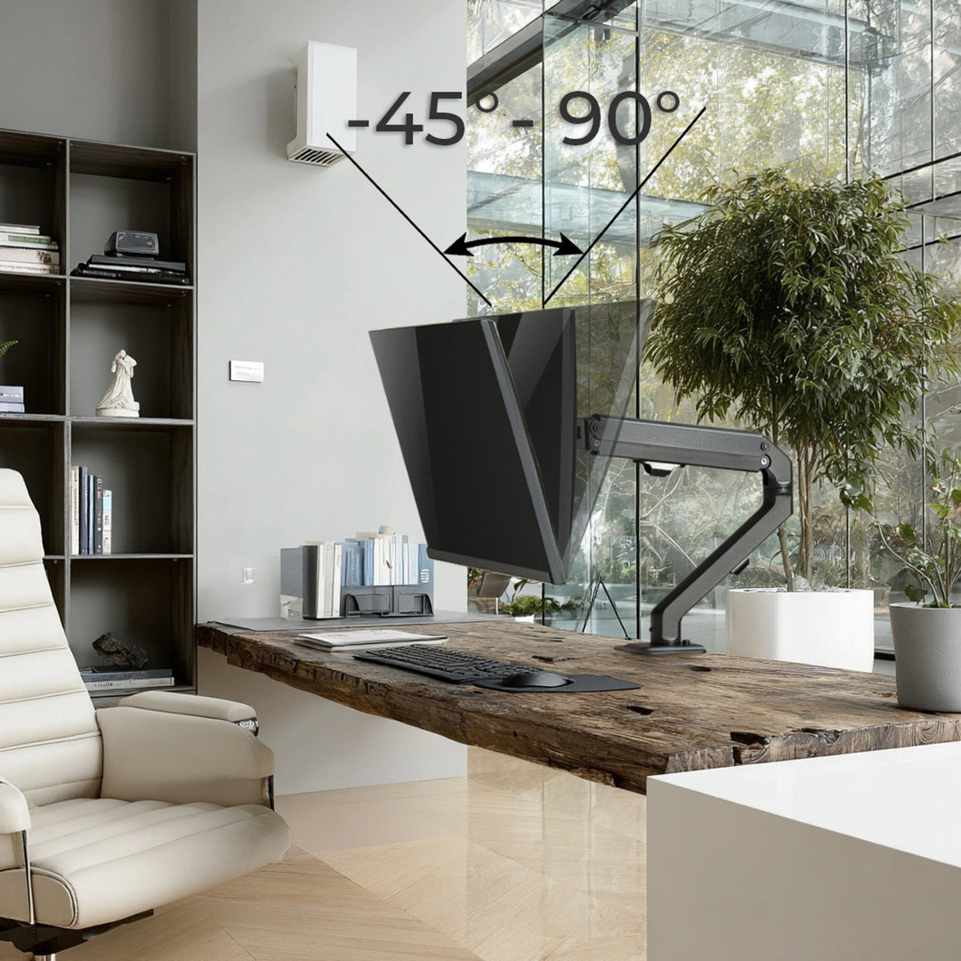 Maclean universal monitor desk mount, mechanical spring 17"-27" 7kg, VESA 75x75,100x100, MC-906