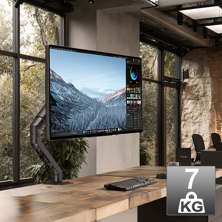 Maclean universal monitor desk mount, mechanical spring 17"-27" 7kg, VESA 75x75,100x100, MC-906