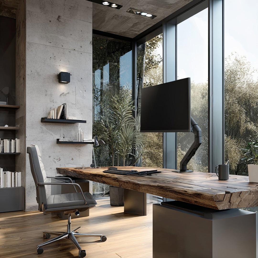 Maclean universal monitor desk mount, mechanical spring 17"-27" 7kg, VESA 75x75,100x100, MC-906