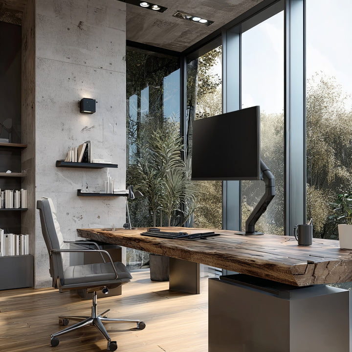 Maclean universal monitor desk mount, mechanical spring 17"-27" 7kg, VESA 75x75,100x100, MC-906