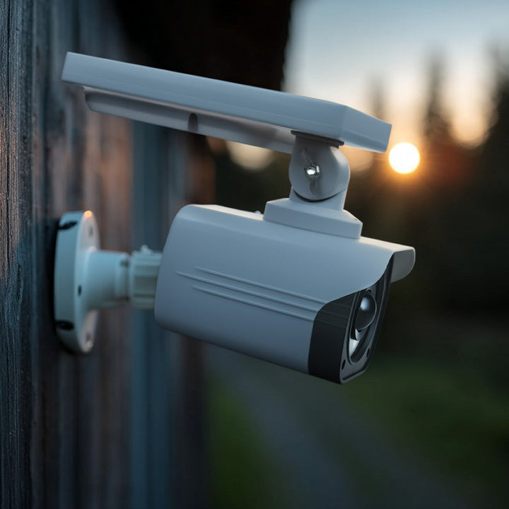 SOL1800S Solar Dummy CCTV Security Camera with LED Light Motion Sensor Red Diode