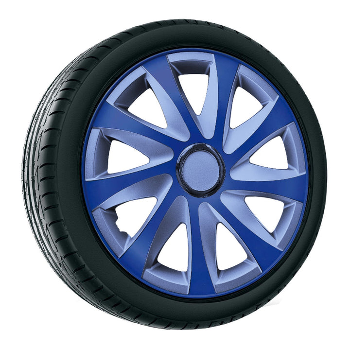 NRM EXTRA DRIFT BLUE SILVER 15'' hubcaps blue and silver 4 pieces.