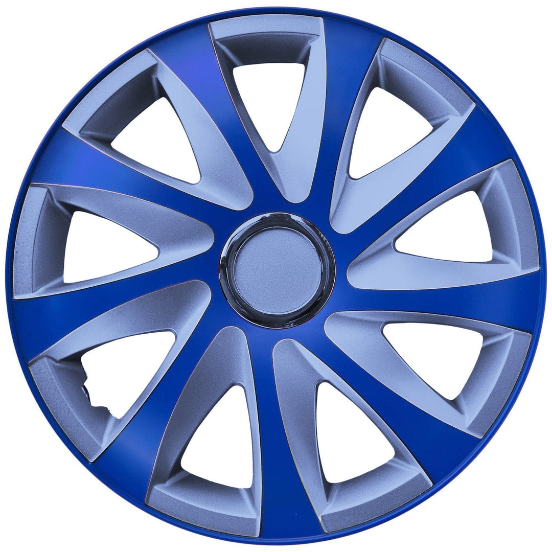 NRM EXTRA DRIFT BLUE SILVER 15'' hubcaps blue and silver 4 pieces.