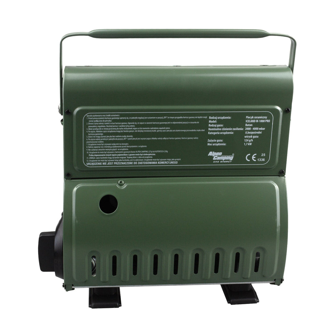 Alpen Camping portable gas stove, gas consumption 124 g/h, piezo ignition, IK-1000 PRO, ICELAND