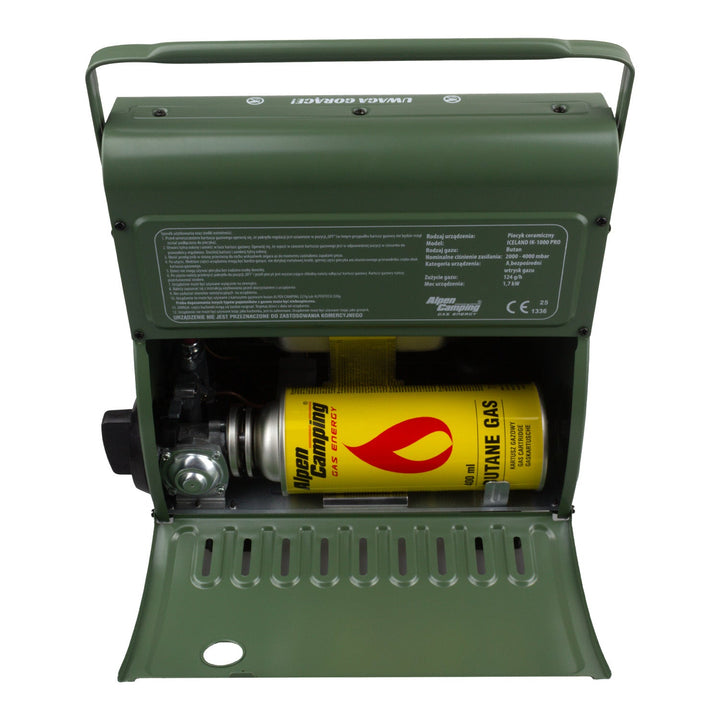 Alpen Camping portable gas stove, gas consumption 124 g/h, piezo ignition, IK-1000 PRO, ICELAND