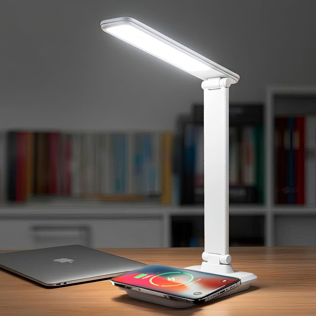 Maclean MCE616 Dimmable LED Desk Lamp Desk Lamp 9W with Induction Qi Charger Adjustable Ligth Temperature White