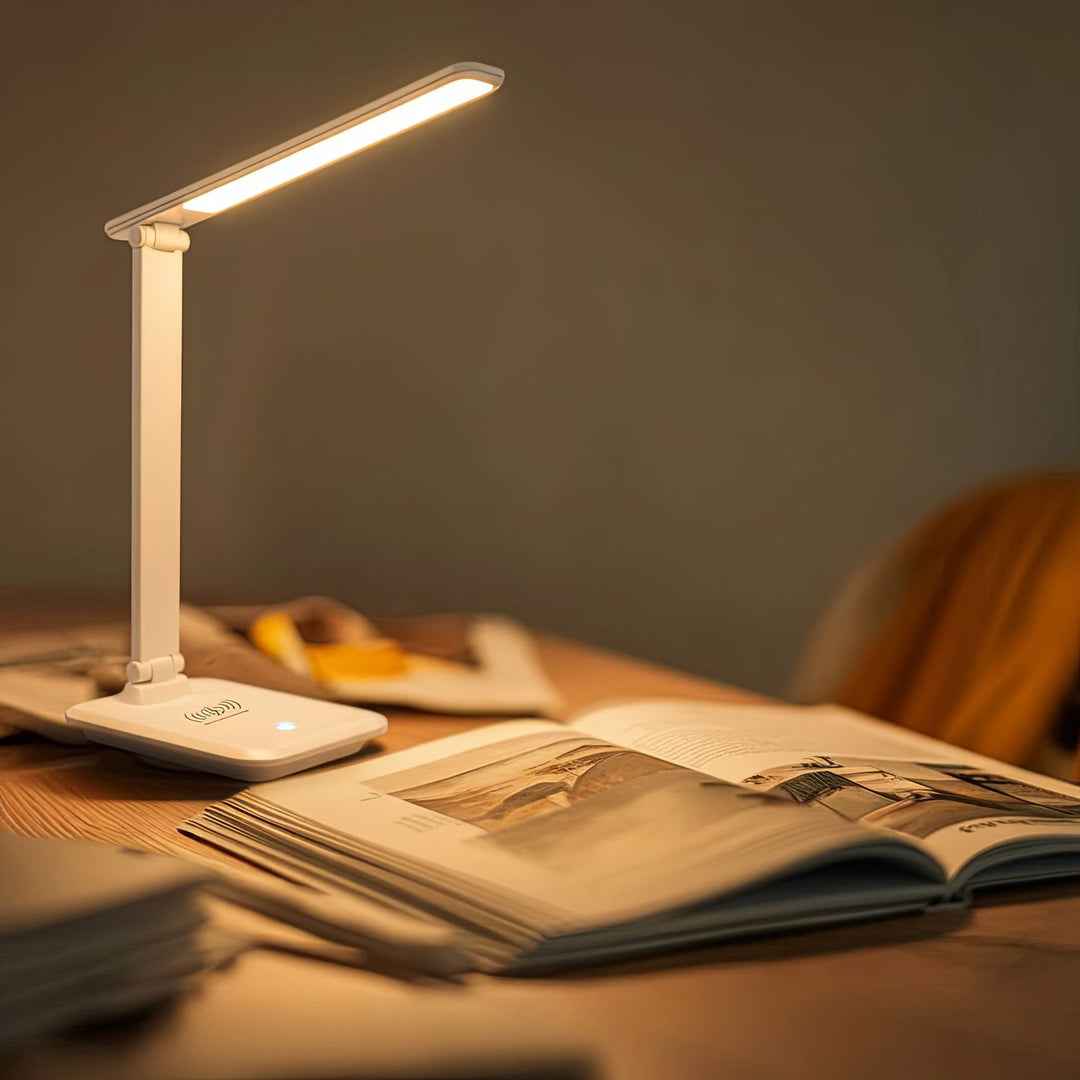 Maclean MCE616 Dimmable LED Desk Lamp Desk Lamp 9W with Induction Qi Charger Adjustable Ligth Temperature White