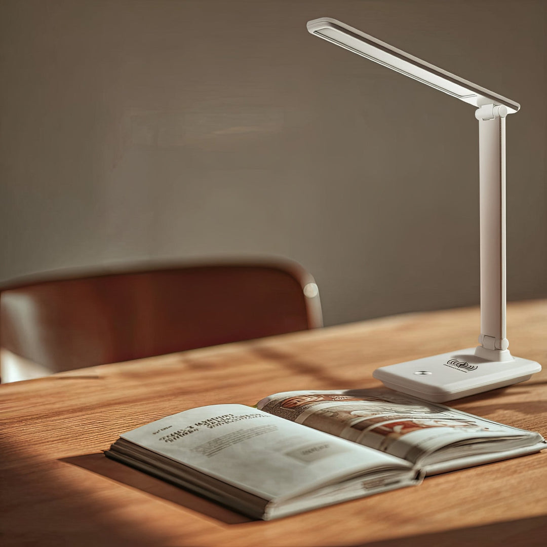 Maclean MCE616 Dimmable LED Desk Lamp Desk Lamp 9W with Induction Qi Charger Adjustable Ligth Temperature White
