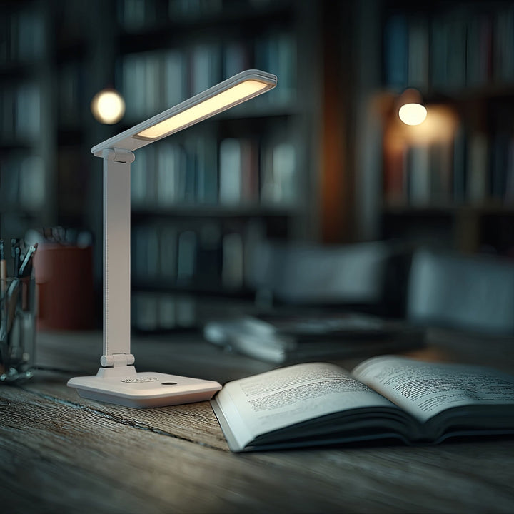 Maclean MCE616 Dimmable LED Desk Lamp Desk Lamp 9W with Induction Qi Charger Adjustable Ligth Temperature White