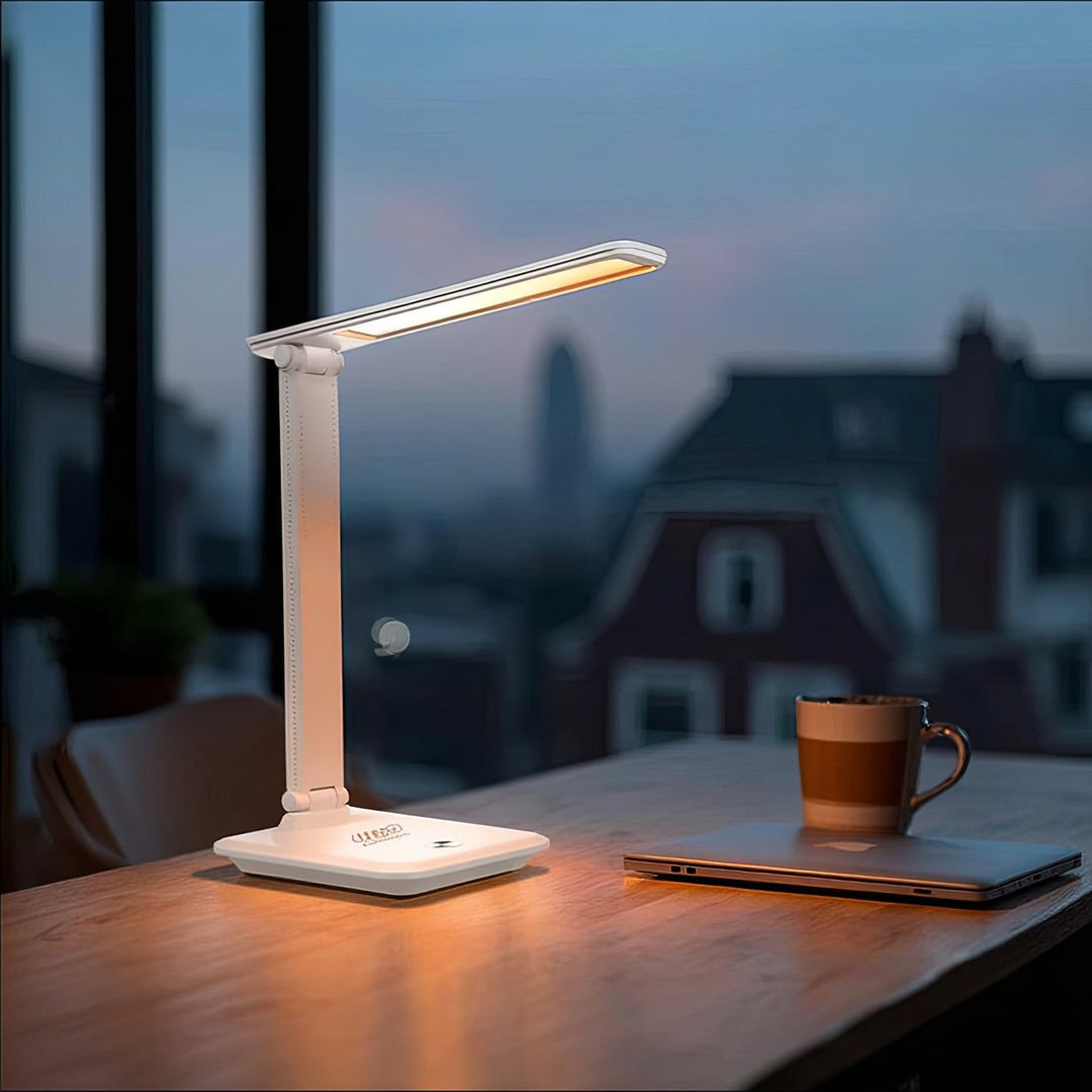 Maclean MCE616 Dimmable LED Desk Lamp Desk Lamp 9W with Induction Qi Charger Adjustable Ligth Temperature White
