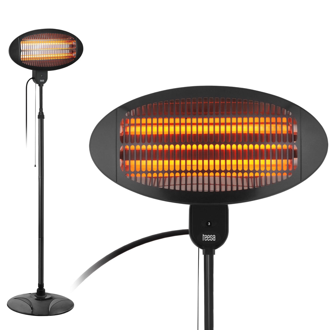 Teesa TSA8050 Infrared Electric Radiant Heater for Patio Balcony Terrace IR 2000W IPX4 Efficient Sturdy