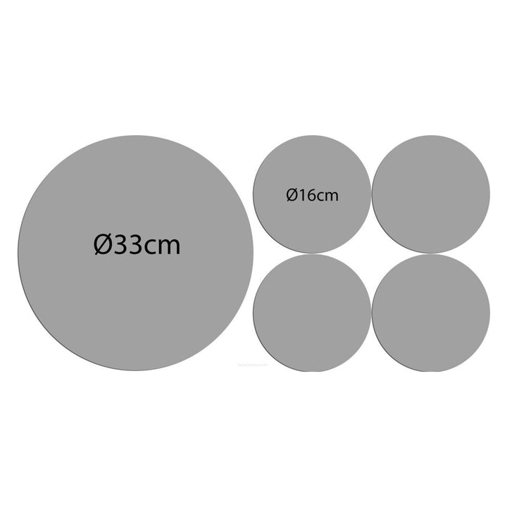 Set of round felt table placemats 1 + 4 - CONE