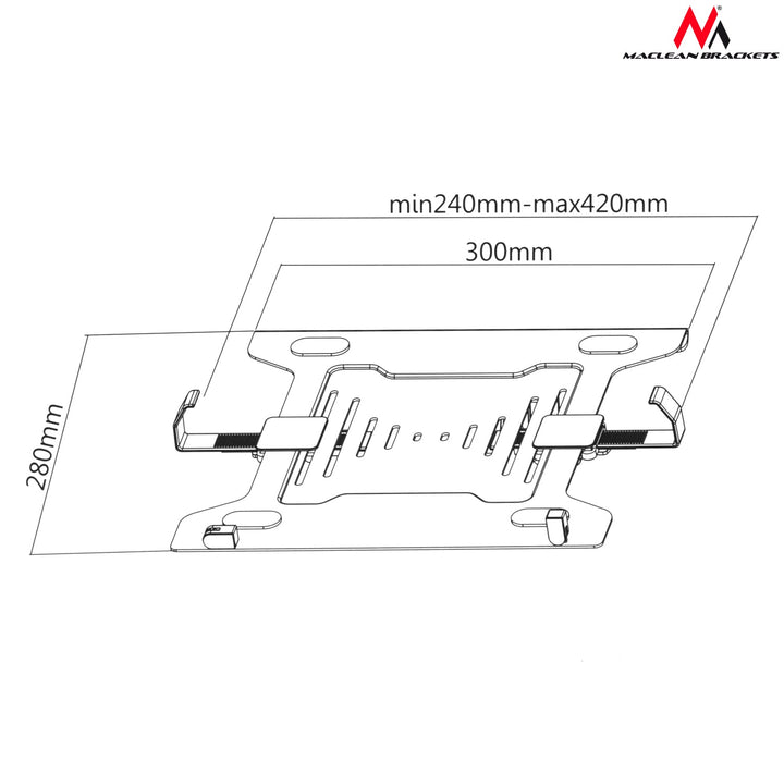 Maclean MC-883 swivel desk laptop mount for laptops between 10 and 15.6 inches