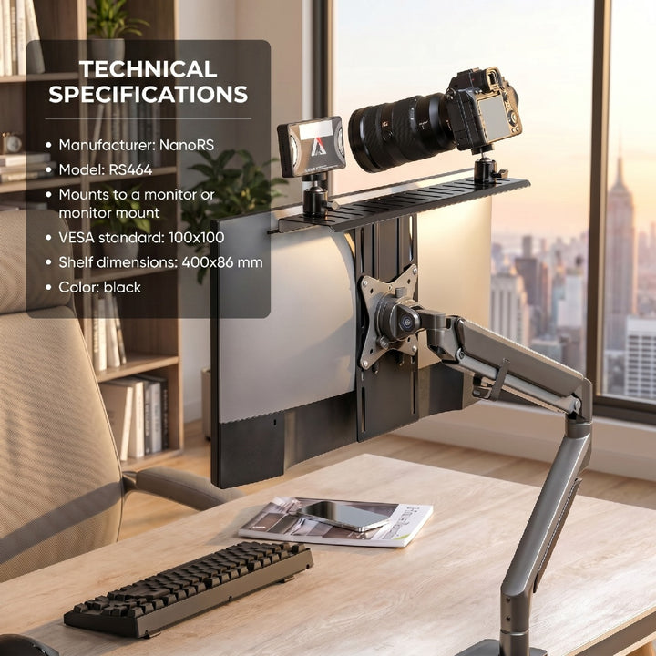 All-In-One NanoRS, YouTube, VESA 100x100, RS464 Camera/Illuminator mount/Shelf.