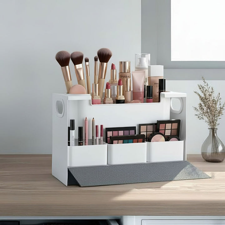 Maclean MC-479 Make Up Accessories Organizer with Comparments Cosmetics Toiletries Storage Rack Magnetic Cover 8kg