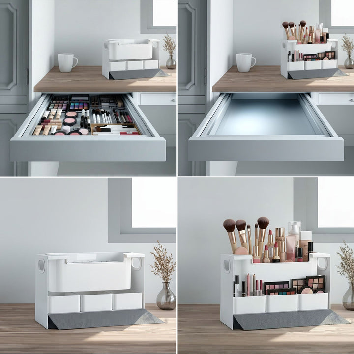 Maclean MC-479 Make Up Accessories Organizer with Comparments Cosmetics Toiletries Storage Rack Magnetic Cover 8kg
