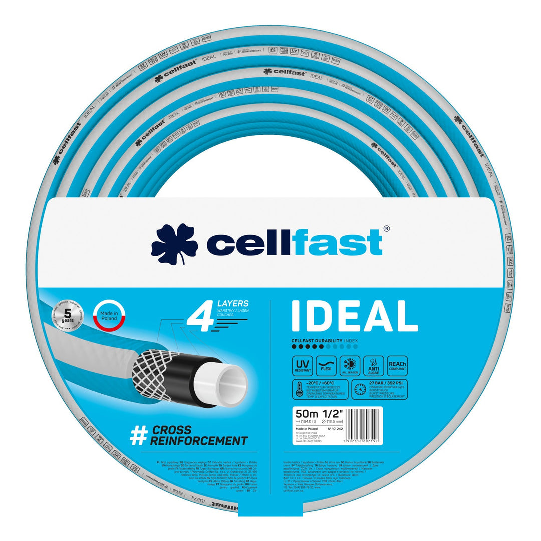 CELLFAST IDEAL 1/2'' 50m 4-ply garden water hose 27 bar