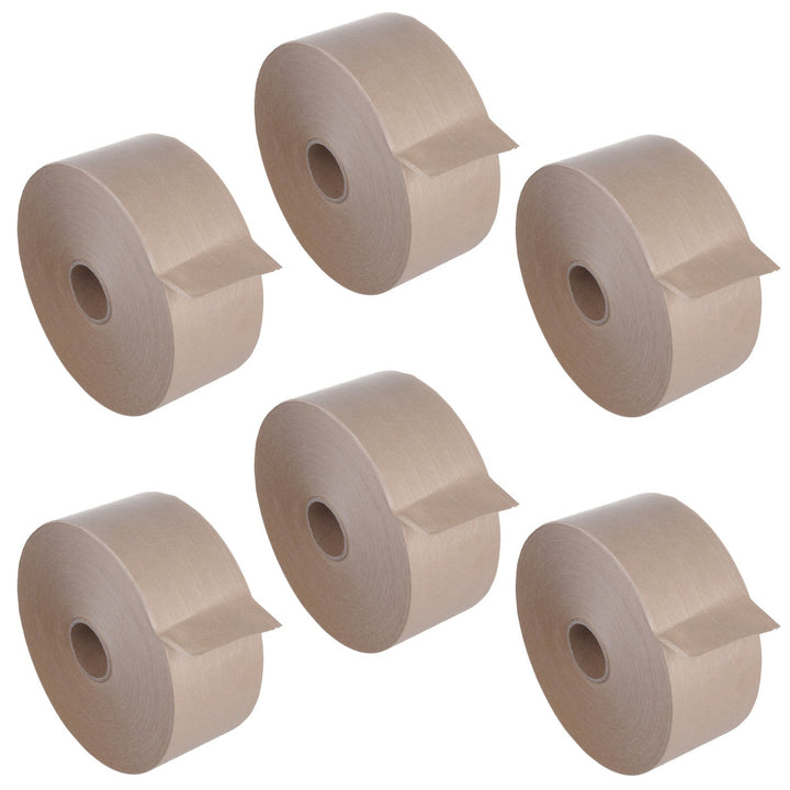 6x 70mmx150m water-activated reinforced paper tape Greenblue GB8150