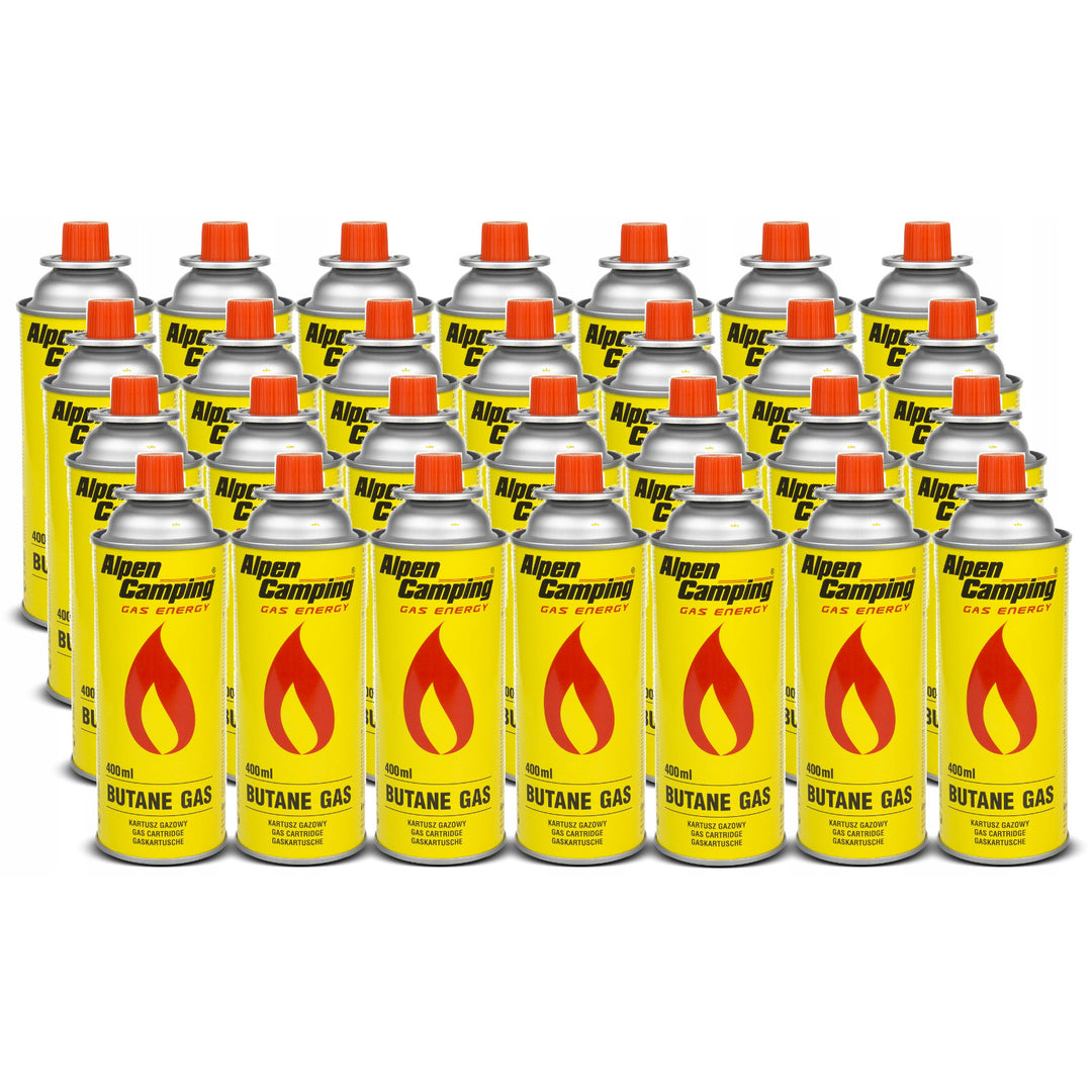 Alpen Camping 28x 400ml Gas Cartridge Gas Bottle for Gas Stove, Camping Stove, Bunsen Burner, Soldering Burner