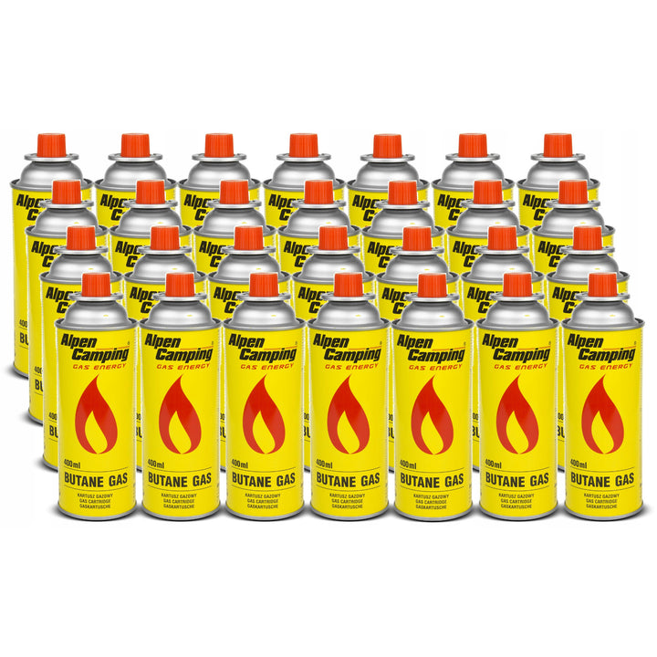 Alpen Camping 28x 400ml Gas Cartridge Gas Bottle for Gas Stove, Camping Stove, Bunsen Burner, Soldering Burner
