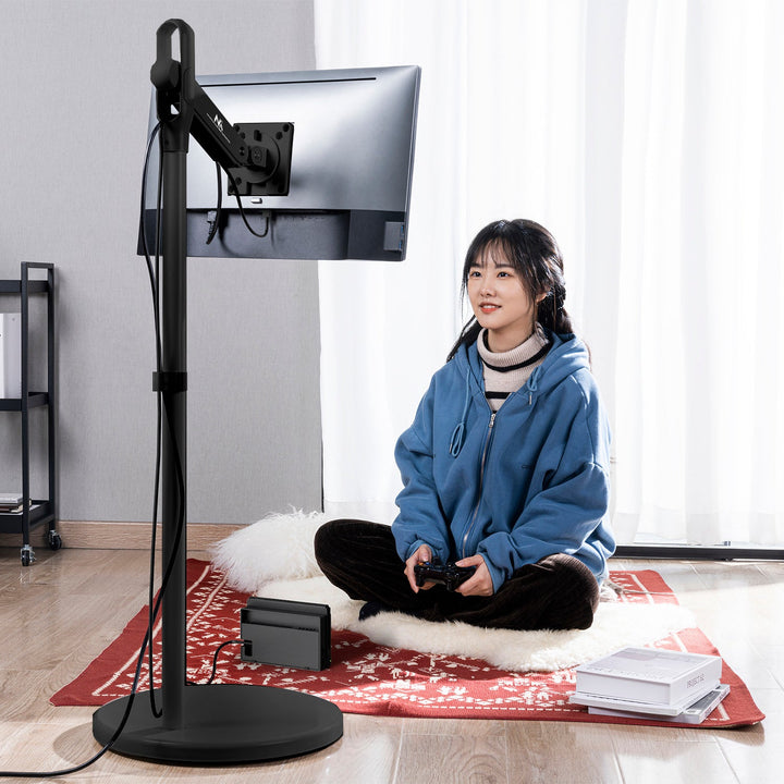 Maclean MC-970B Mobile Monitor or TV Floor Stand, Casters, Gas Spring, 17"-35", 2-10kg, Black, VESA standard: 75x75, 100x100 mm