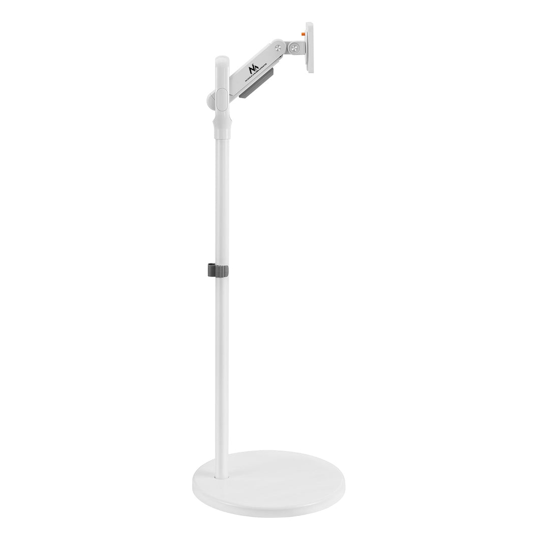 Maclean MC-970W Mobile Monitor or TV Floor Stand, Casters, Gas Spring, 17"-35", 2-10kg, White, VESA standard: 75x75, 100x100 mm
