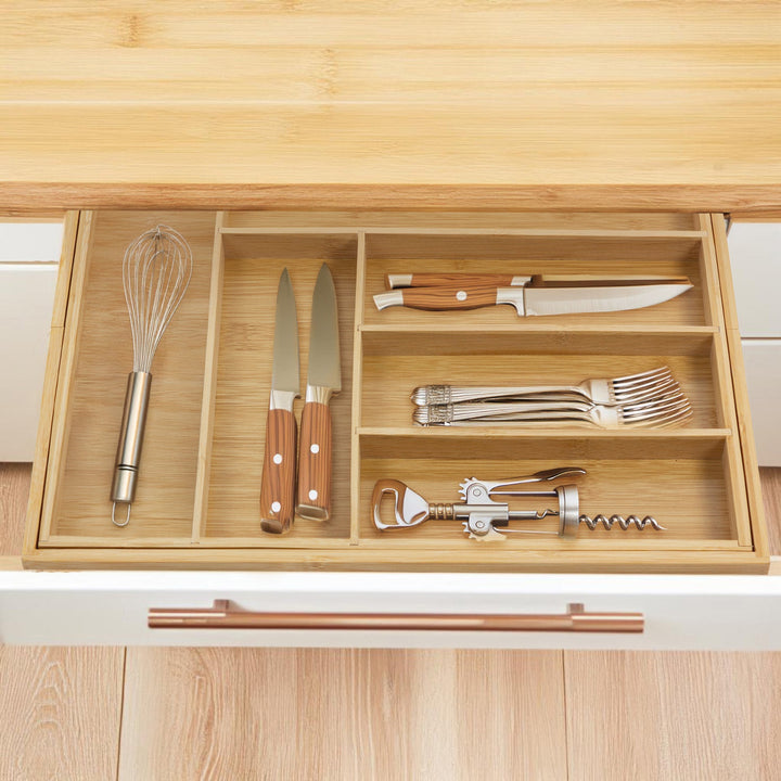 GreenBlue extendable bamboo cutlery organizer, 325-500x430x45mm, GB379